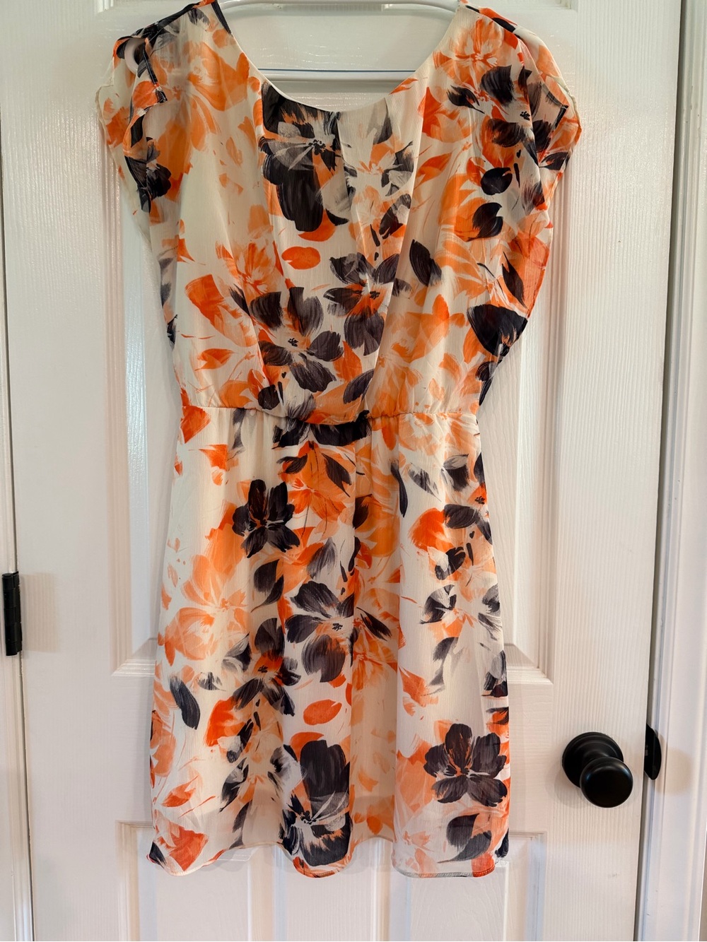 The Limited Orange & Black Floral Mini Dress
